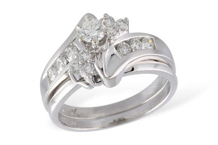 Allison Kaufman Diamond Bridal Set in 14K White Gold, 0.53 ctw