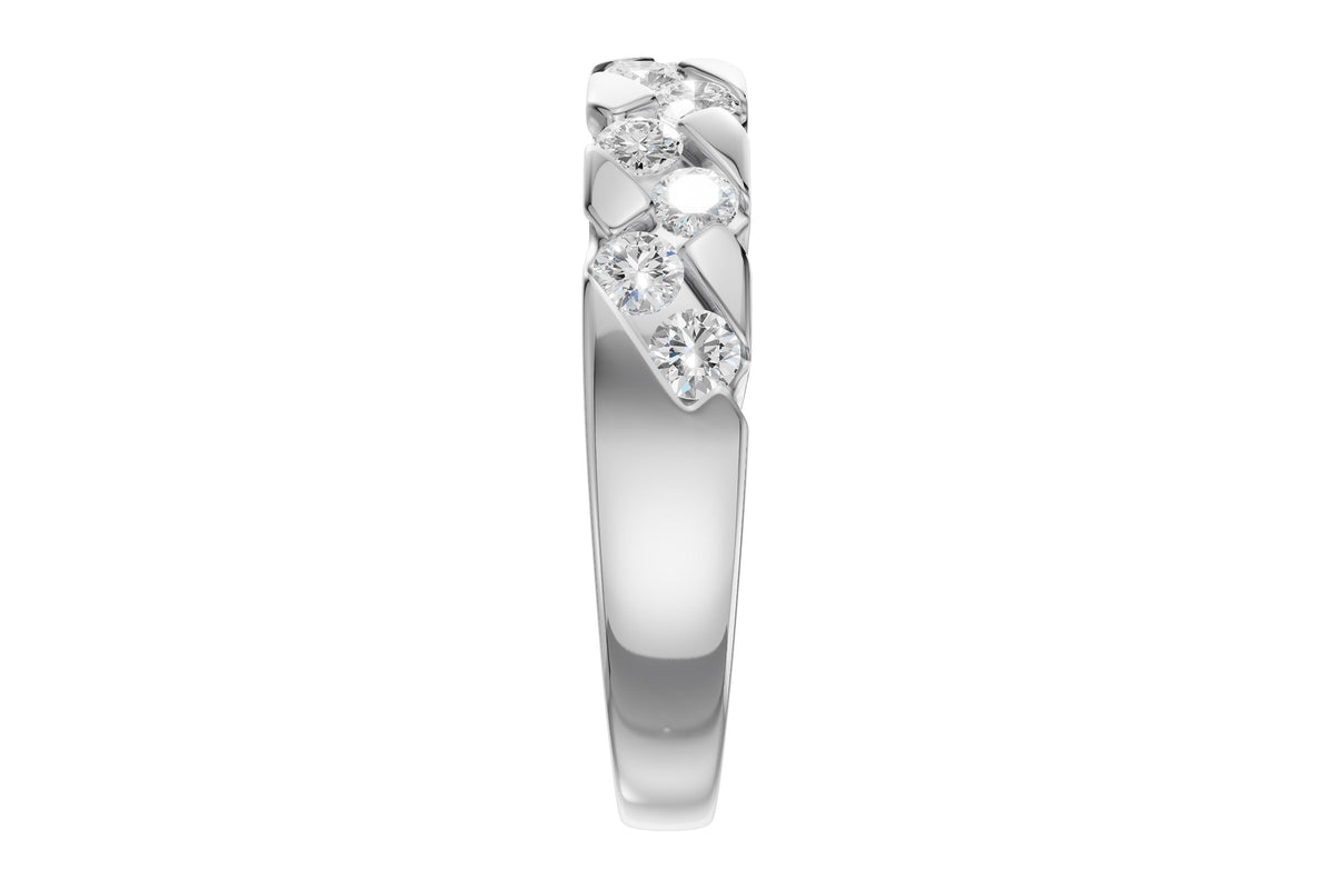 Allison Kaufman Diamond Wedding Band in 14K White Gold, 0.66 ctw, alternate view