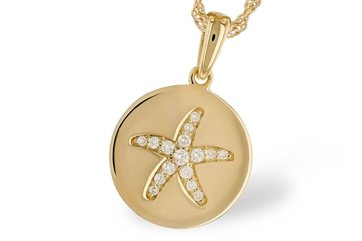 Allison Kaufman Diamond Necklace in 14K Yellow Gold, 0.11 ctw (N8458)
