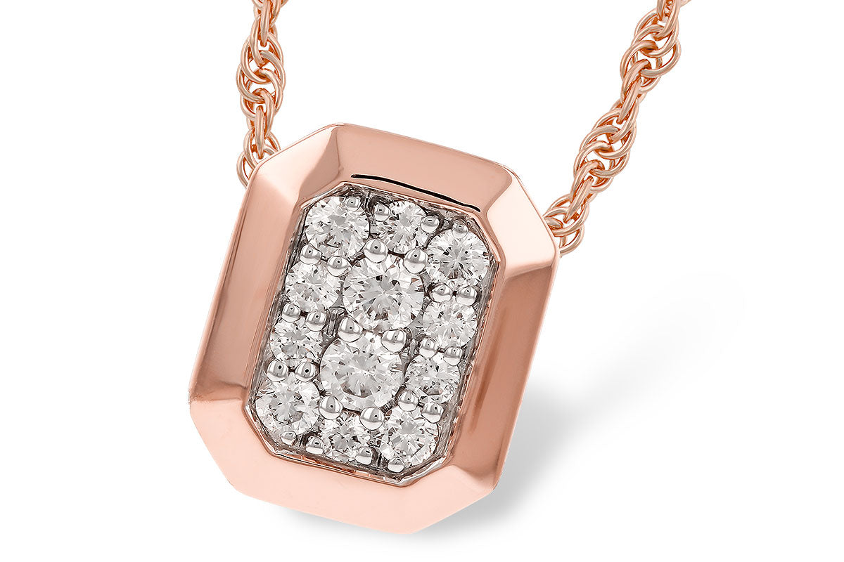Allison Kaufman Diamond Necklace in 14K Rose Gold, 0.25 ctw (N8710)