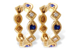 Allison Kaufman Sapphire & Diamond Earrings in 14K Yellow Gold, 0.25 ctw