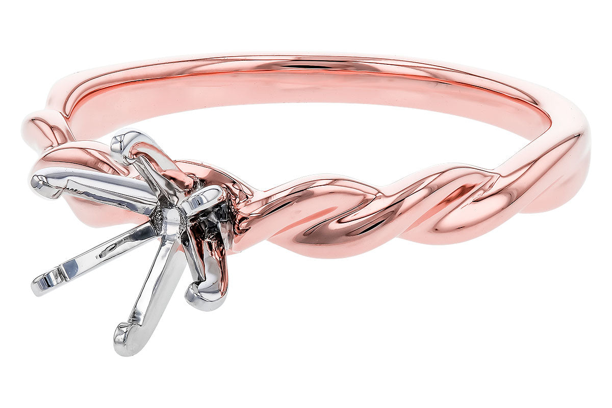 Allison Kaufman Engagement Ring Semi-Mount in 14K Rose Gold (L7843), alternate view