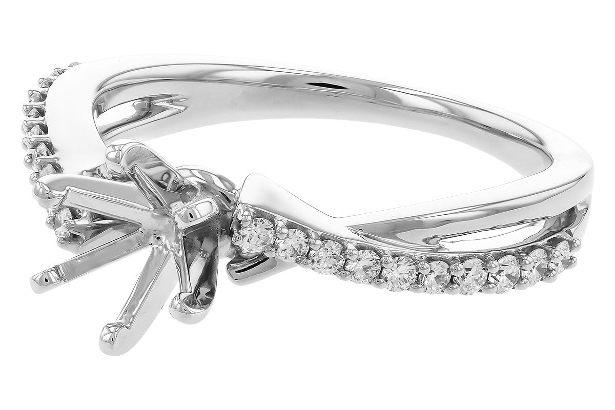 Allison Kaufman Diamond Engagement Ring Semi-Mount in 14K White Gold, 0.24 ctw (L7866), alternate view