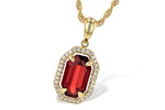 Allison Kaufman Garnet & Diamond Necklace in 14K Yellow Gold, 1.75 ctw