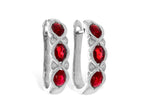 Allison Kaufman Ruby & Diamond Earrings in 14K White Gold, 1.25 ctw