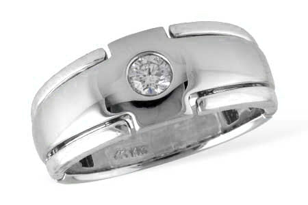 Allison Kaufman Diamond Men's Wedding Band in 14K White Gold, 0.23 ctw
