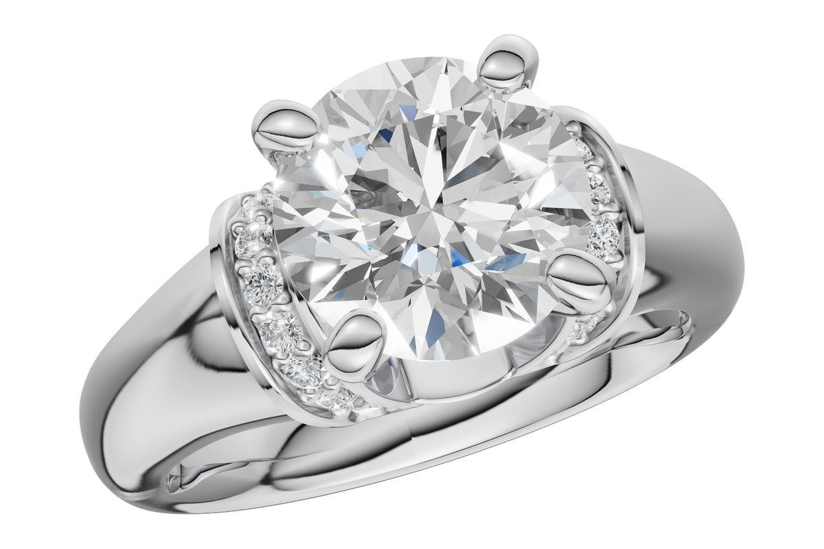 Allison Kaufman Diamond Engagement Ring Semi-Mount in 14K White Gold, 0.14 ctw (L7954)