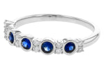 Allison Kaufman Sapphire & Diamond Wedding Band in 14K White Gold, 0.46 ctw, alternate view