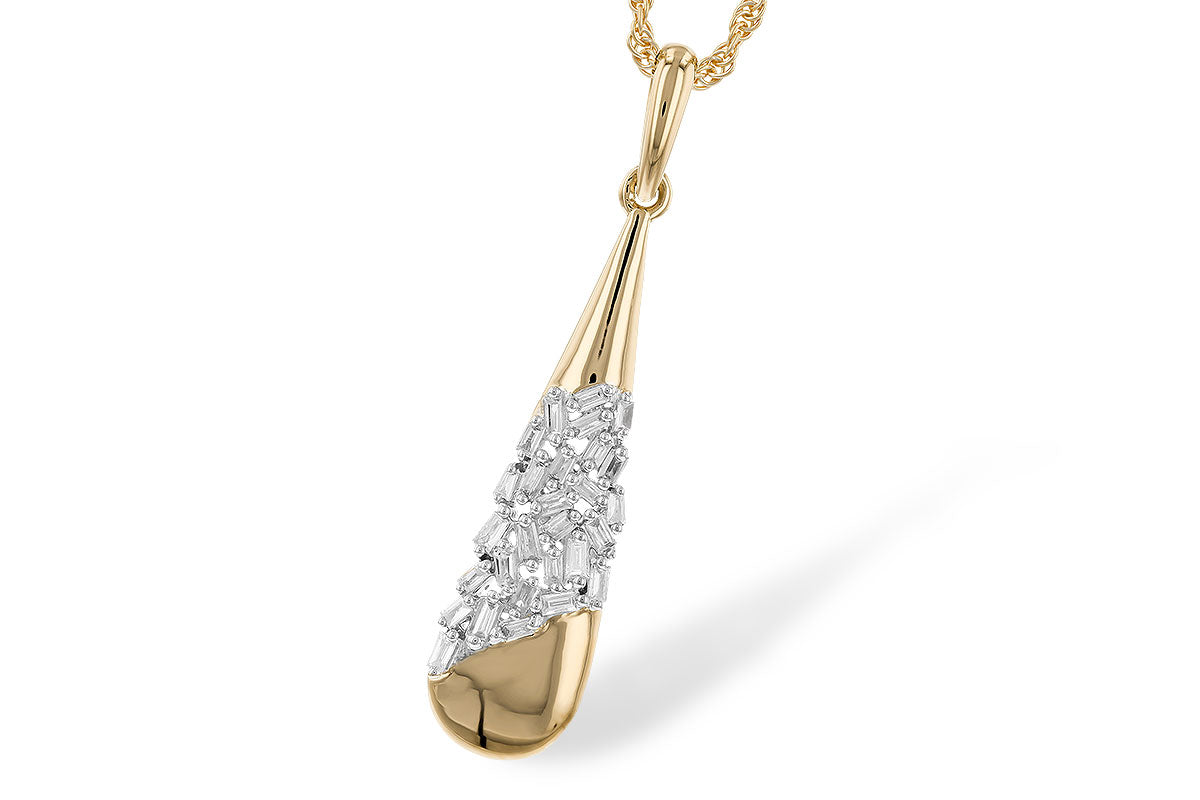 Allison Kaufman Baguette Diamond Necklace in 14K Yellow Gold, 0.14 ctw (N8439)