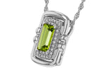 Allison Kaufman Peridot & Diamond Necklace in 14K White Gold, 0.84 ctw, alternate view