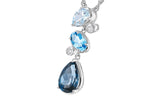Allison Kaufman Blue Topaz & Diamond Necklace in 14K White Gold, 2.02 ctw, alternate view