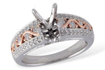Allison Kaufman Diamond Engagement Ring Semi-Mount in 14K Two-Tone Gold, 0.33 ctw