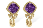 Allison Kaufman Amethyst & Diamond Earrings in 14K Yellow Gold, 1.73 ctw