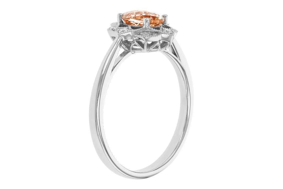 Allison Kaufman Morganite & Diamond Ring in 14K White Gold, 0.70 ctw, alternate view
