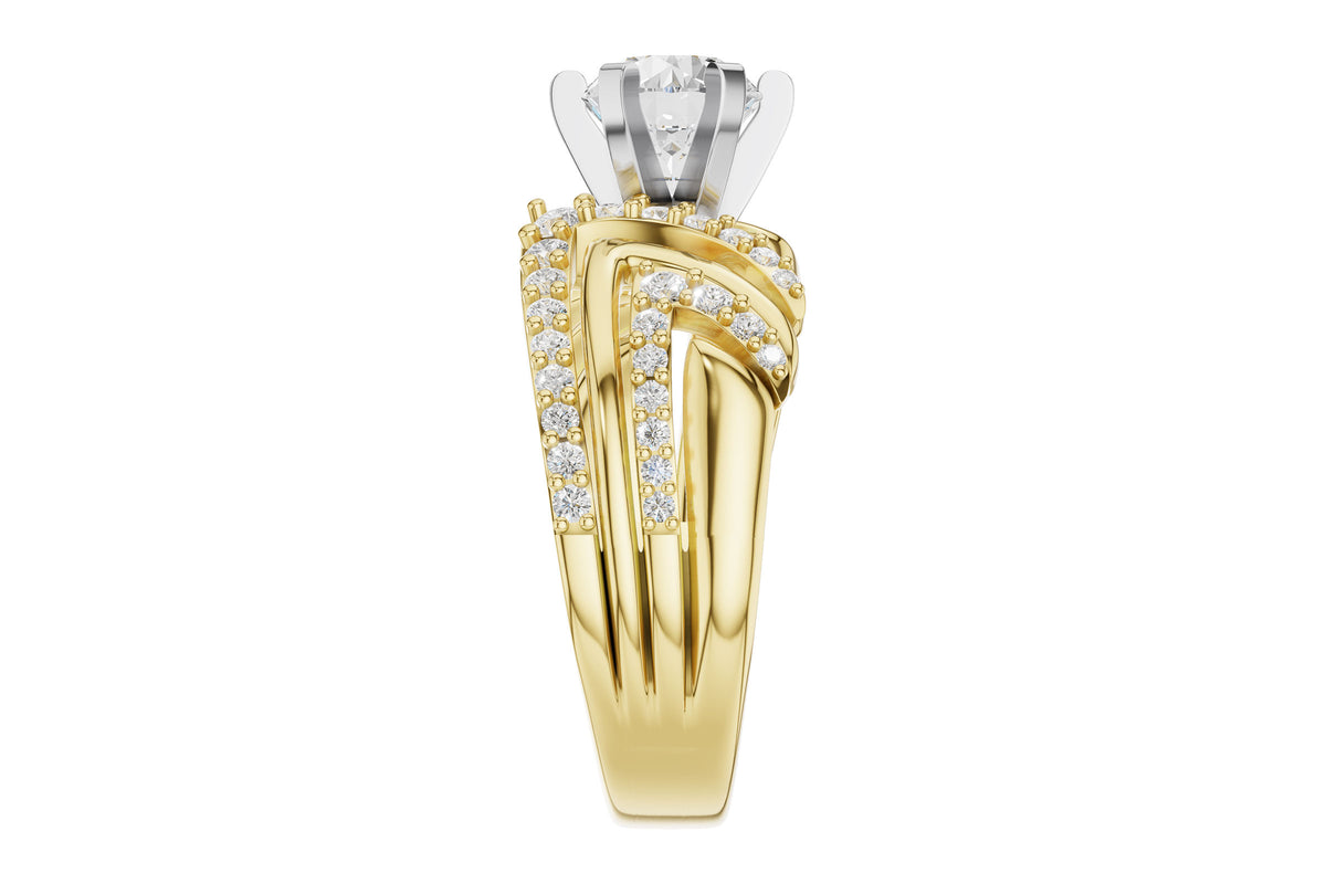 Allison Kaufman Diamond Engagement Ring Semi-Mount in 14K Yellow Gold, 0.45 ctw, alternate view