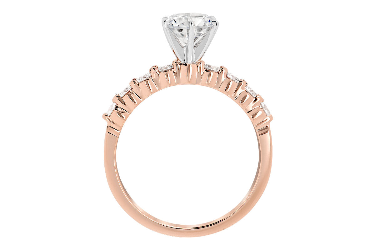 Allison Kaufman Diamond Engagement Ring Semi-Mount in 14K Rose Gold, 0.44 ctw (LR830-44), alternate view