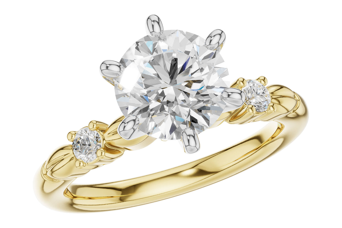 Allison Kaufman Diamond Engagement Ring Semi-Mount in 14K Yellow Gold, 0.10 ctw (L7905)