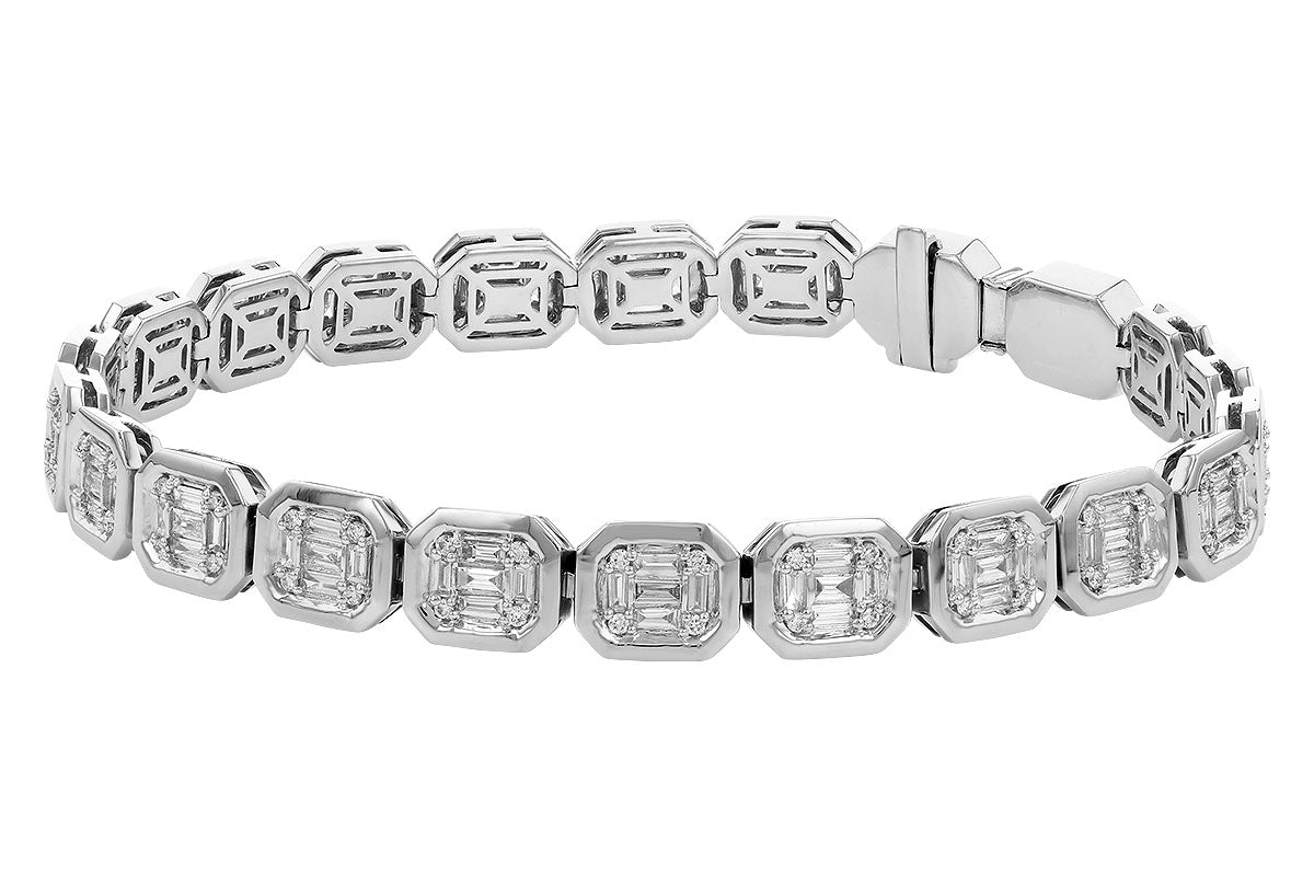 Allison Kaufman Baguette Diamond Bracelet in 14K White Gold, 1.70 ctw, alternate view
