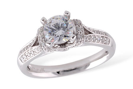 Allison Kaufman Diamond Engagement Ring Semi-Mount in 14K White Gold, 0.23 ctw (L7496)