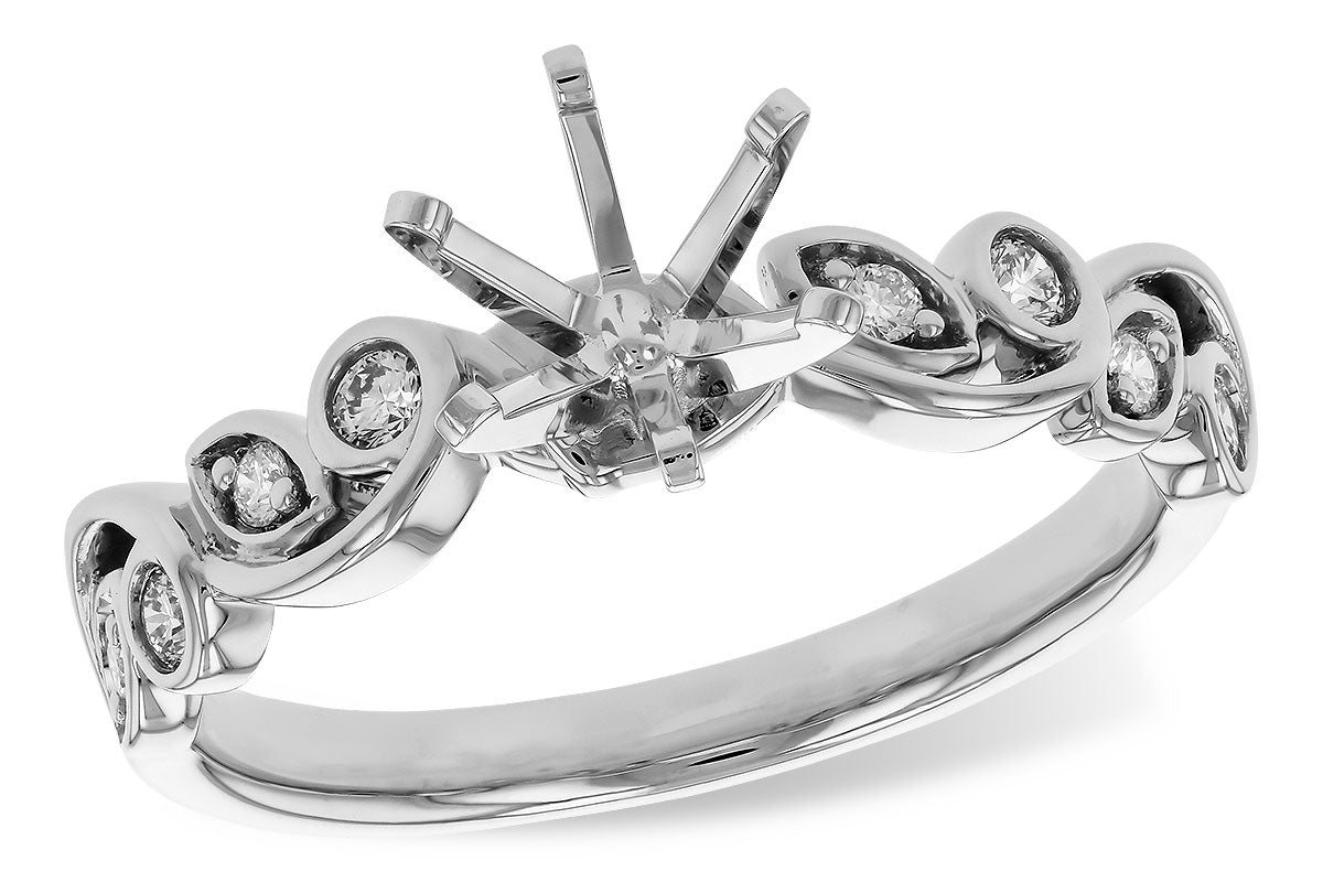 Allison Kaufman Diamond Engagement Ring Semi-Mount in 14K White Gold, 0.16 ctw (L7889)