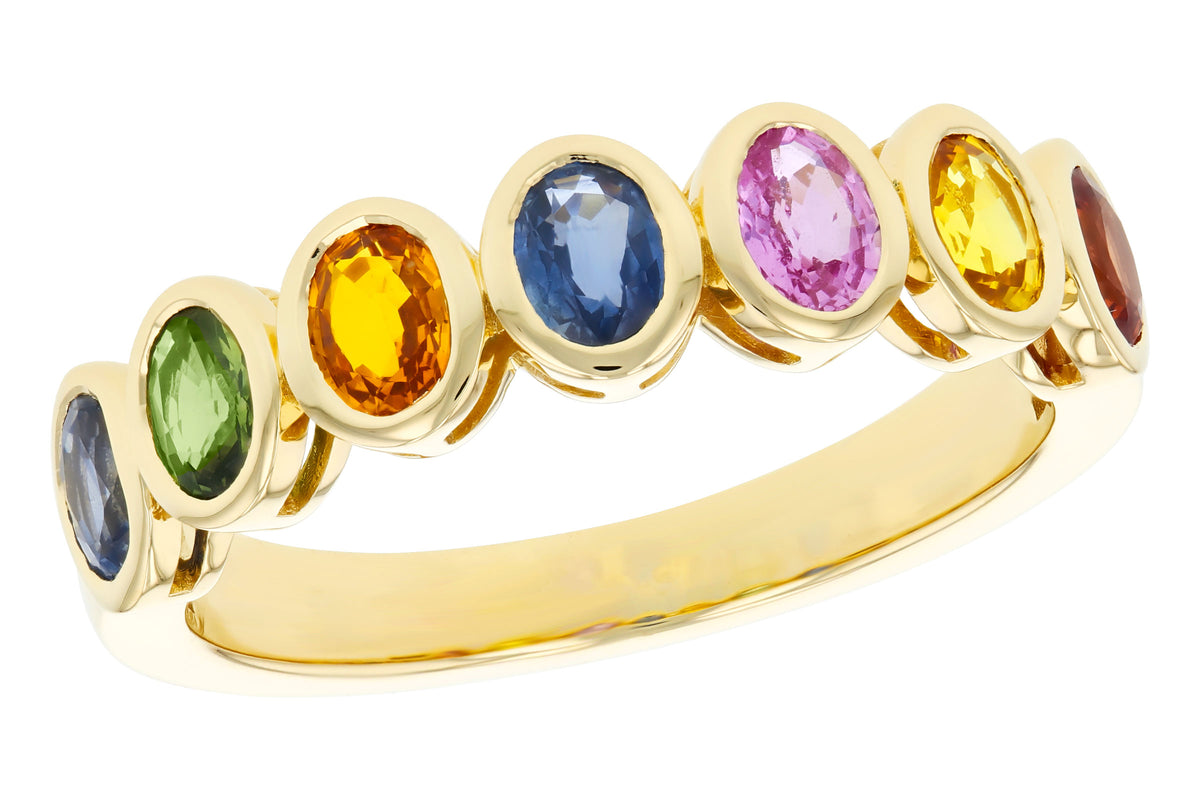Allison Kaufman Sapphire Wedding Band in 14K Yellow Gold, 1.54 ctw