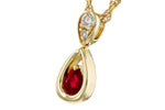 Allison Kaufman Ruby & Diamond Necklace in 14K Yellow Gold, 0.26 ctw (N8617), alternate view