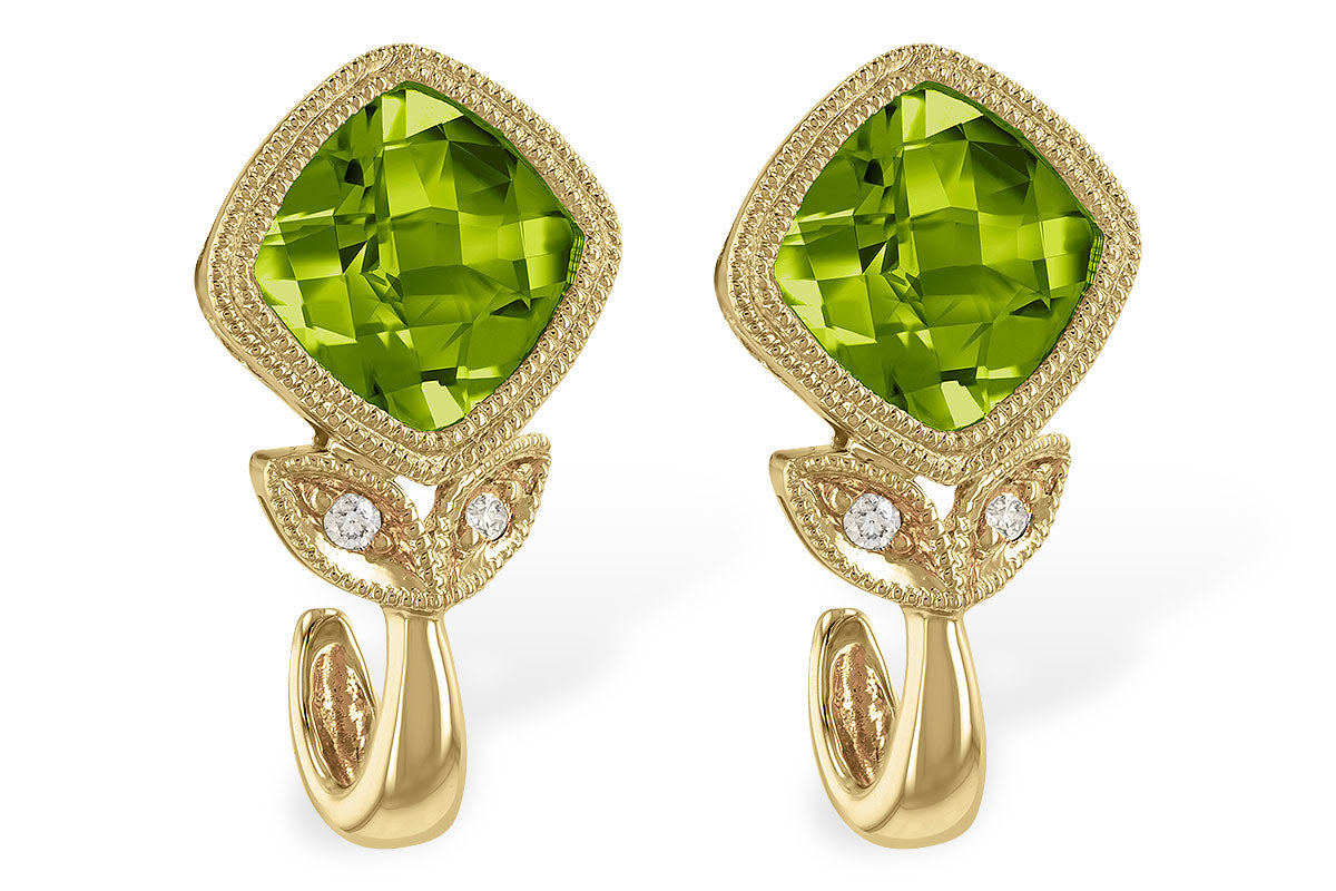 Allison Kaufman Peridot & Diamond Earrings in 14K Yellow Gold, 1.94 ctw