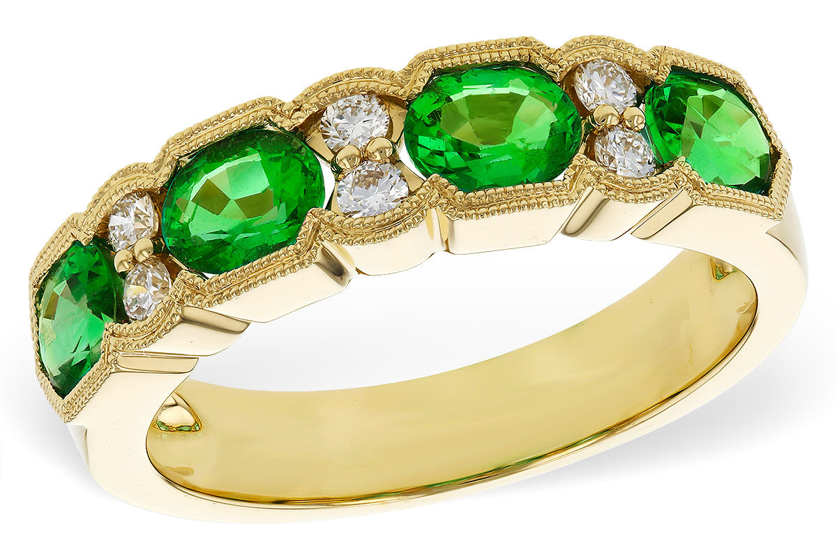 Allison Kaufman Emerald & Diamond Wedding Band in 14K Yellow Gold, 1.38 ctw