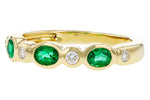 Allison Kaufman Emerald & Diamond Wedding Band in 14K Yellow Gold, 0.56 ctw, alternate view