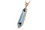 Allison Kaufman London Blue Topaz & Diamond Necklace in 14K Rose Gold, 3.70 ctw, alternate view