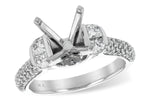 Allison Kaufman Diamond Engagement Ring Semi-Mount in 14K White Gold, 0.75 ctw (L7322)