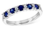 Allison Kaufman Sapphire & Diamond Wedding Band in 14K White Gold, 0.82 ctw
