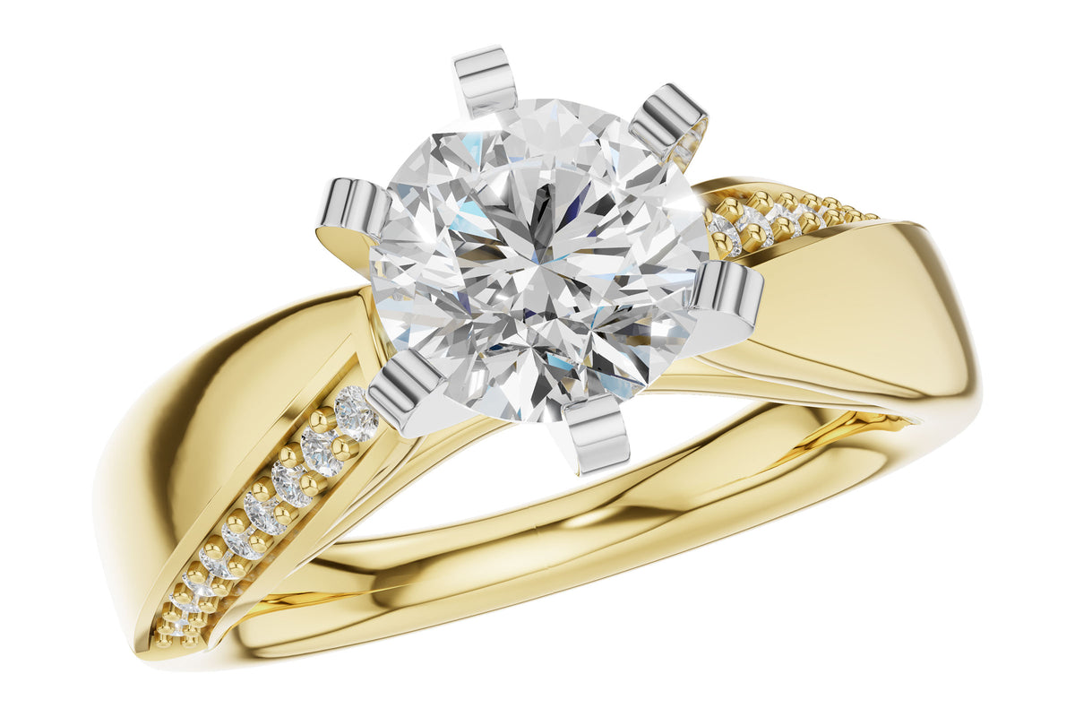 Allison Kaufman Diamond Engagement Ring Semi-Mount in 14K Yellow Gold, 0.12 ctw (L7940)
