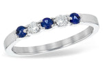 Allison Kaufman Sapphire & Diamond Wedding Band in 14K White Gold, 0.28 ctw (WR129-25)