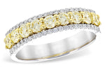 Allison Kaufman Yellow Diamond Wedding Band in 14K Two-Tone Gold, 1.00 ctw