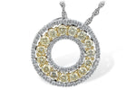 Allison Kaufman Yellow Diamond Necklace in 14K Two-Tone Gold, 1.55 ctw