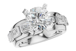 Allison Kaufman Fancy-Cut Diamond Engagement Ring Semi-Mount in 14K White Gold, 0.50 ctw