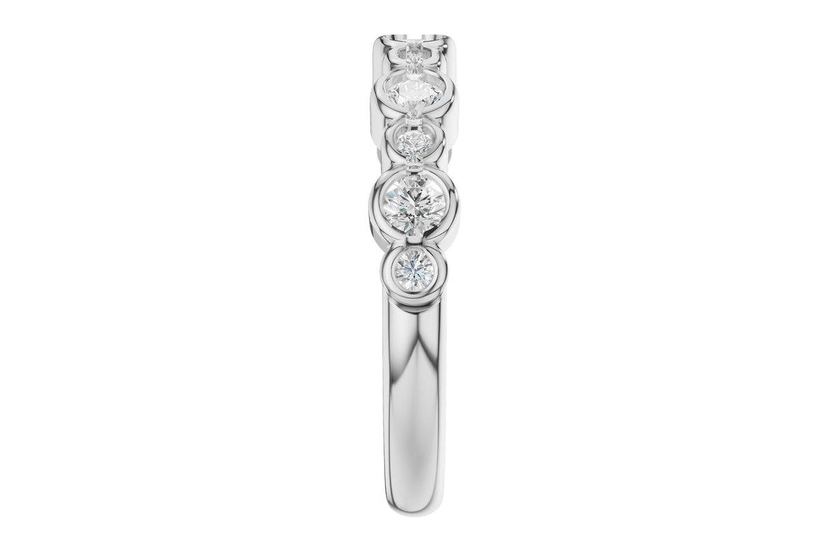 Allison Kaufman Diamond Wedding Band in 14K White Gold, 0.52 ctw, alternate view