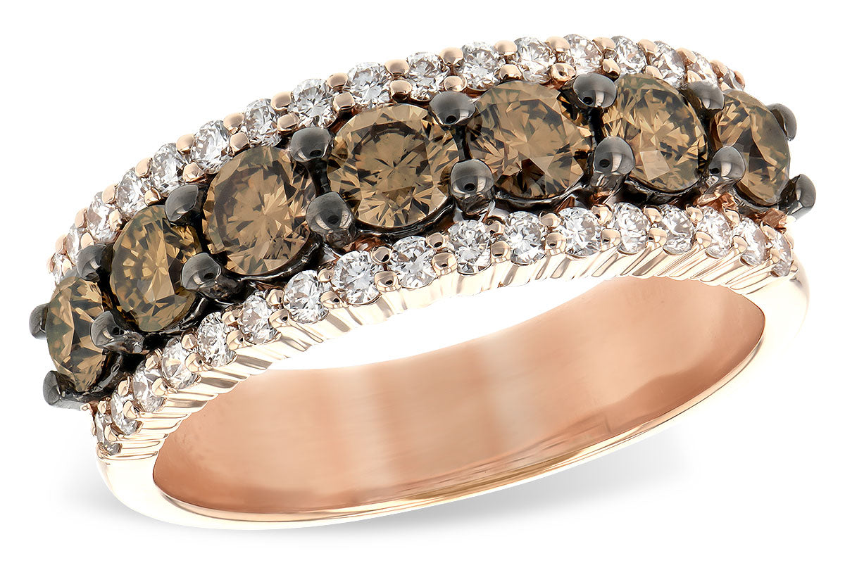 Allison Kaufman Brown Diamond Wedding Band in 14K Rose Gold, 1.64 ctw