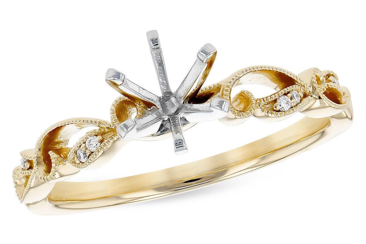Allison Kaufman Diamond Engagement Ring Semi-Mount in 14K Yellow Gold, 0.02 ctw