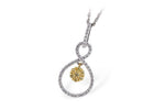 Allison Kaufman Yellow Diamond Necklace in 14K Two-Tone Gold, 0.40 ctw