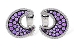 Allison Kaufman Amethyst & Diamond Earrings in 14K White Gold, 1.29 ctw