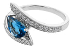 Allison Kaufman London Blue Topaz & Diamond Ring in 14K White Gold, 1.28 ctw, alternate view