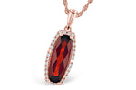 Allison Kaufman Garnet & Diamond Necklace in 14K Rose Gold, 1.87 ctw