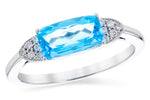Allison Kaufman Blue Topaz & Diamond Ring in 14K White Gold, 1.52 ctw (D5888)