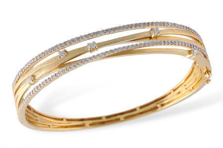 Allison Kaufman Diamond Bangle Bracelet in 14K Yellow Gold, 0.91 ctw