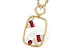 Allison Kaufman Ruby & Diamond Necklace in 14K Yellow Gold, 0.44 ctw