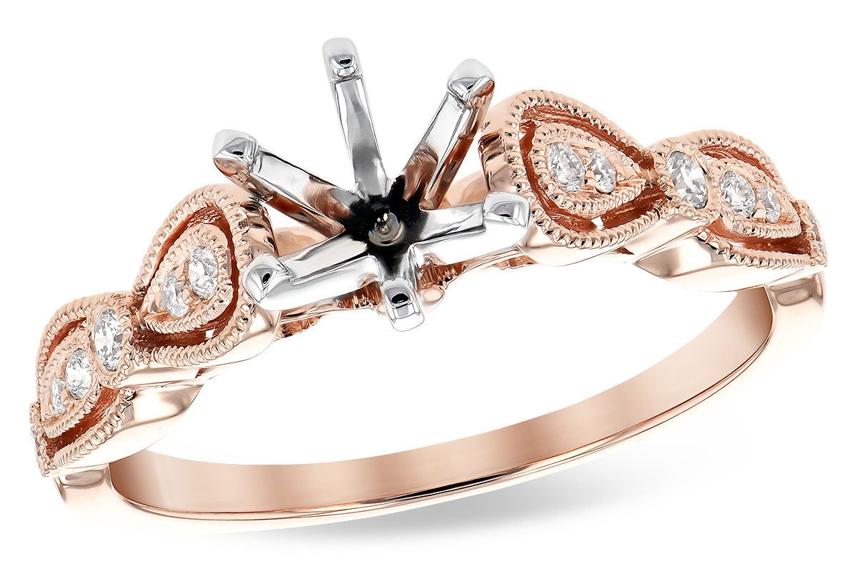 Allison Kaufman Diamond Engagement Ring Semi-Mount in 14K Rose Gold, 0.10 ctw