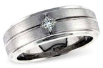 Allison Kaufman Princess-Cut Diamond Men's Wedding Band in 14K White Gold, 0.18 ctw