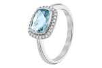 Allison Kaufman Aquamarine & Diamond Ring in 14K White Gold, 1.10 ctw, alternate view